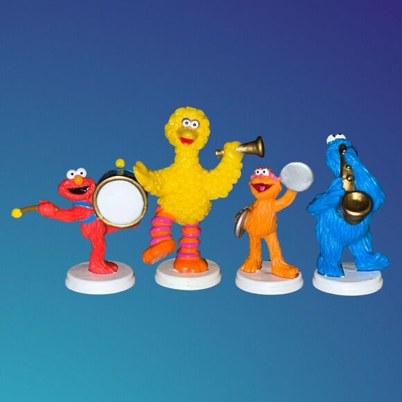 VTG Sesame Street Wilton Cake Toppers Figures Big Bird Zoe Elmo Cookie Band B18 - Picture 5 of 7